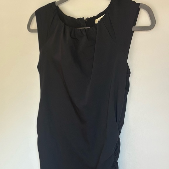 Diane Von Furstenberg DVF TULIPAN Black Sleeveless Ruched Slim Fit Dress 4 LBD - Picture 2 of 8